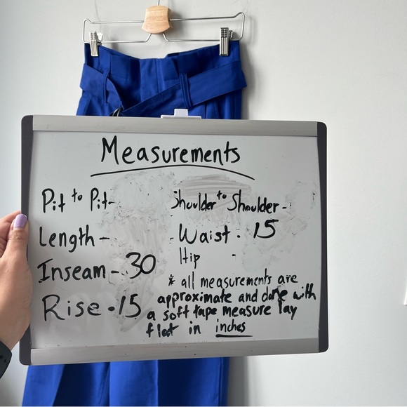 Banana Republic Wide-Leg Paperbag Pant in Voltage Blue Size 6 - Picture 14 of 14